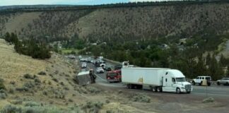 Semi rolls over on Prineville grade