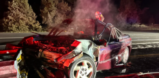 Powell Butte man arrested after single-vehicle crash and fire on Highway 97